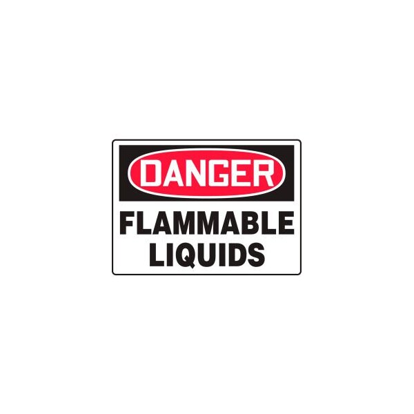 Accuform Accuform Danger Sign, Flammable Liquids, 14inW x 10inH, Adhesive Vinyl MCHG102VS - main